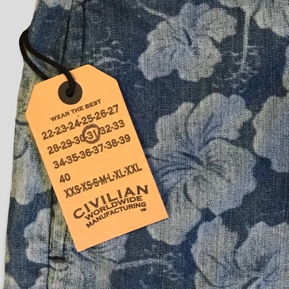 NWT Beautifully Made CIVILIANAIRE Chambray Shorts 🇺🇸 Made in USA 🇺🇸 - Picture 11 of 12